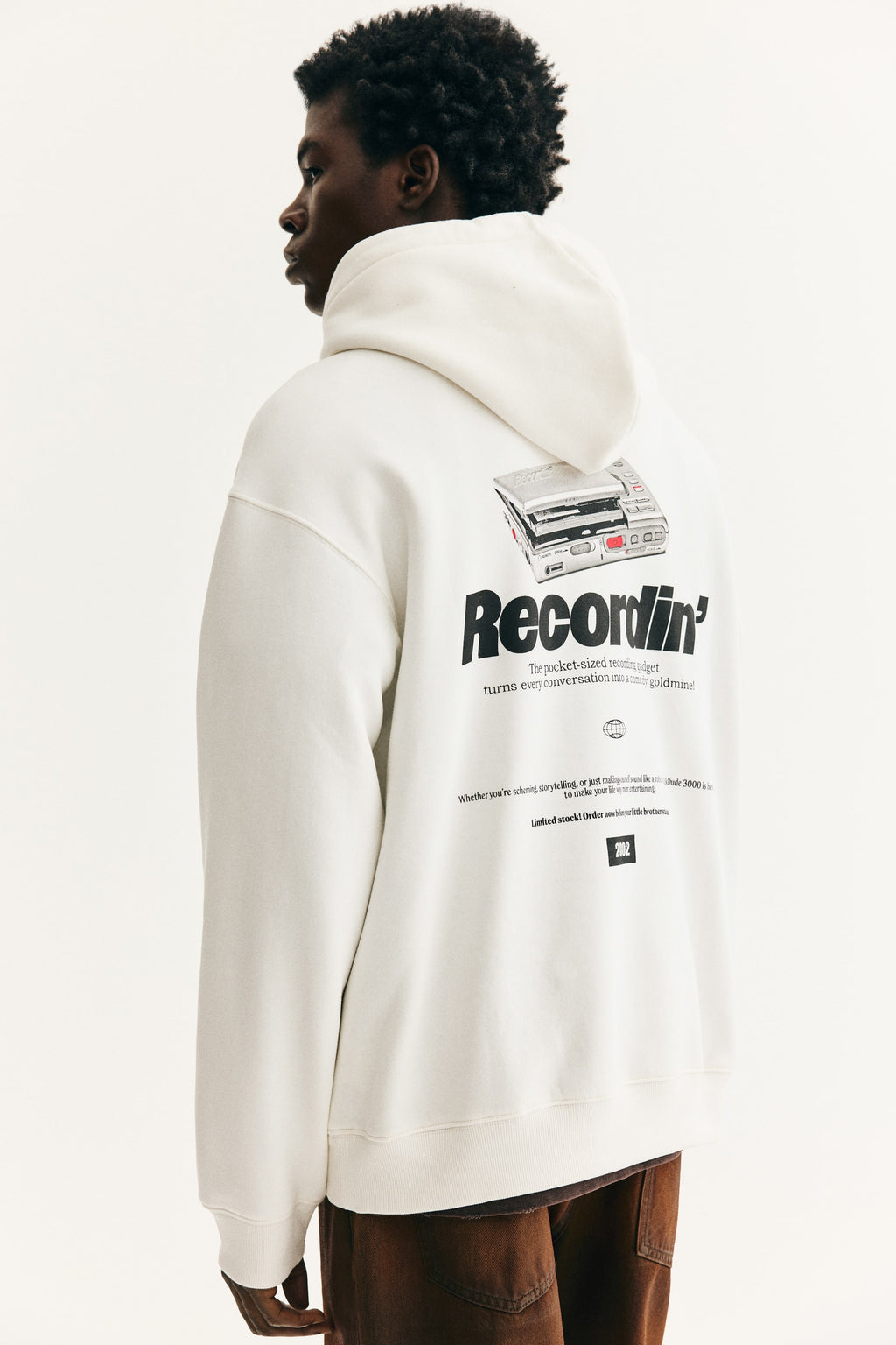 Recordin' Loose Fit Printed Hoodie