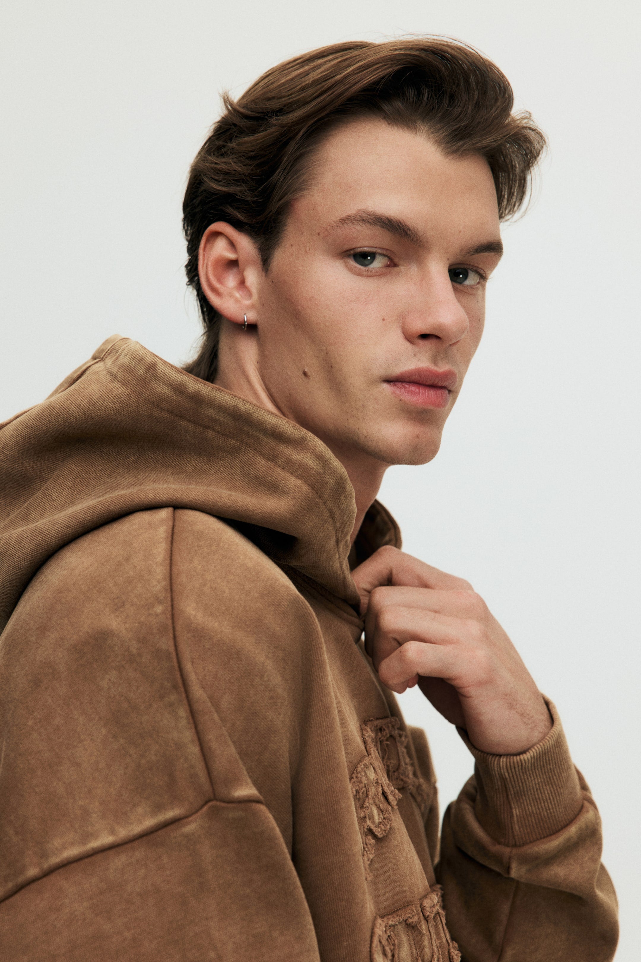 Oversized Fit Washed hoodie Dark Brown