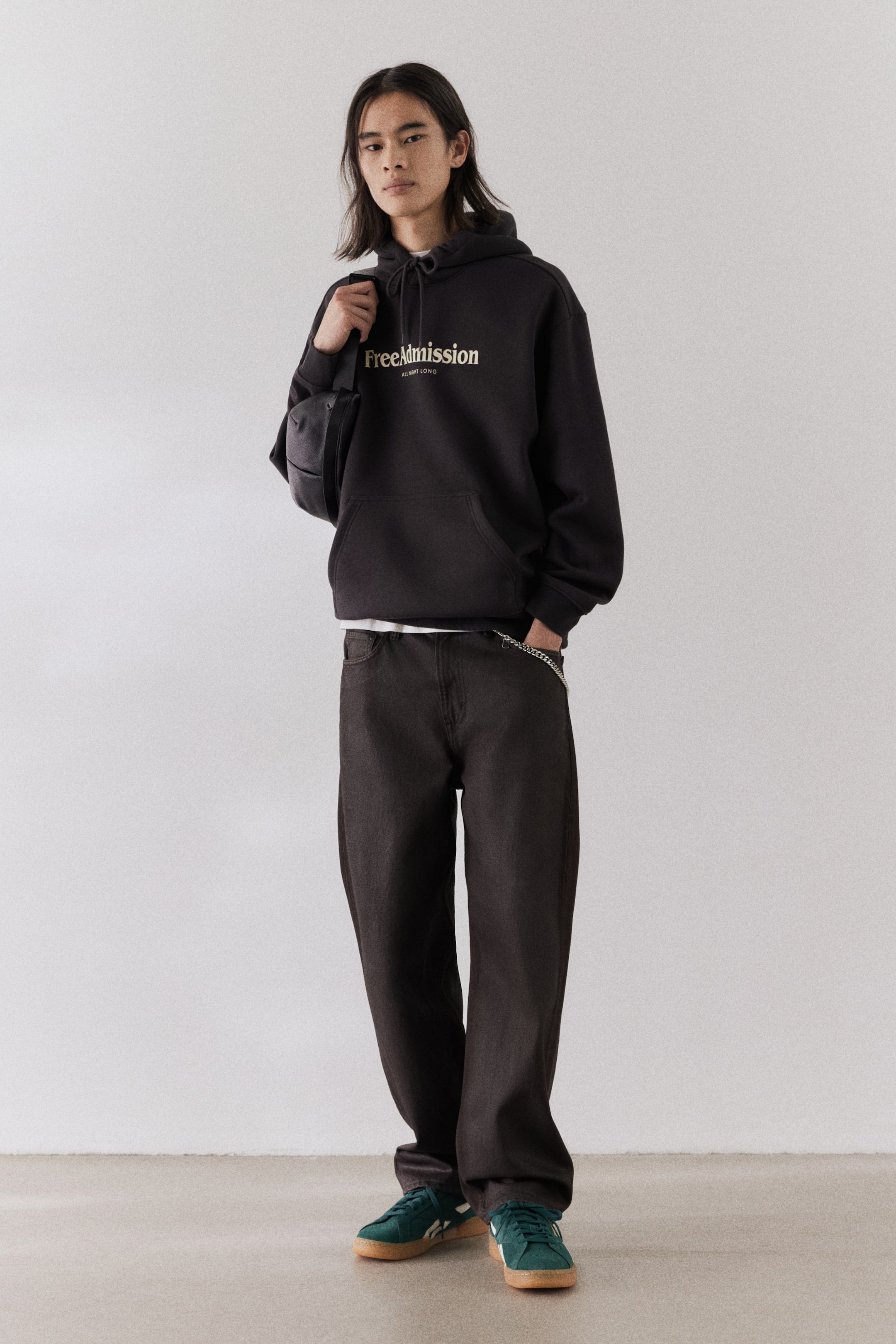 FreeAdmission Loose Fit Printed Hoodie