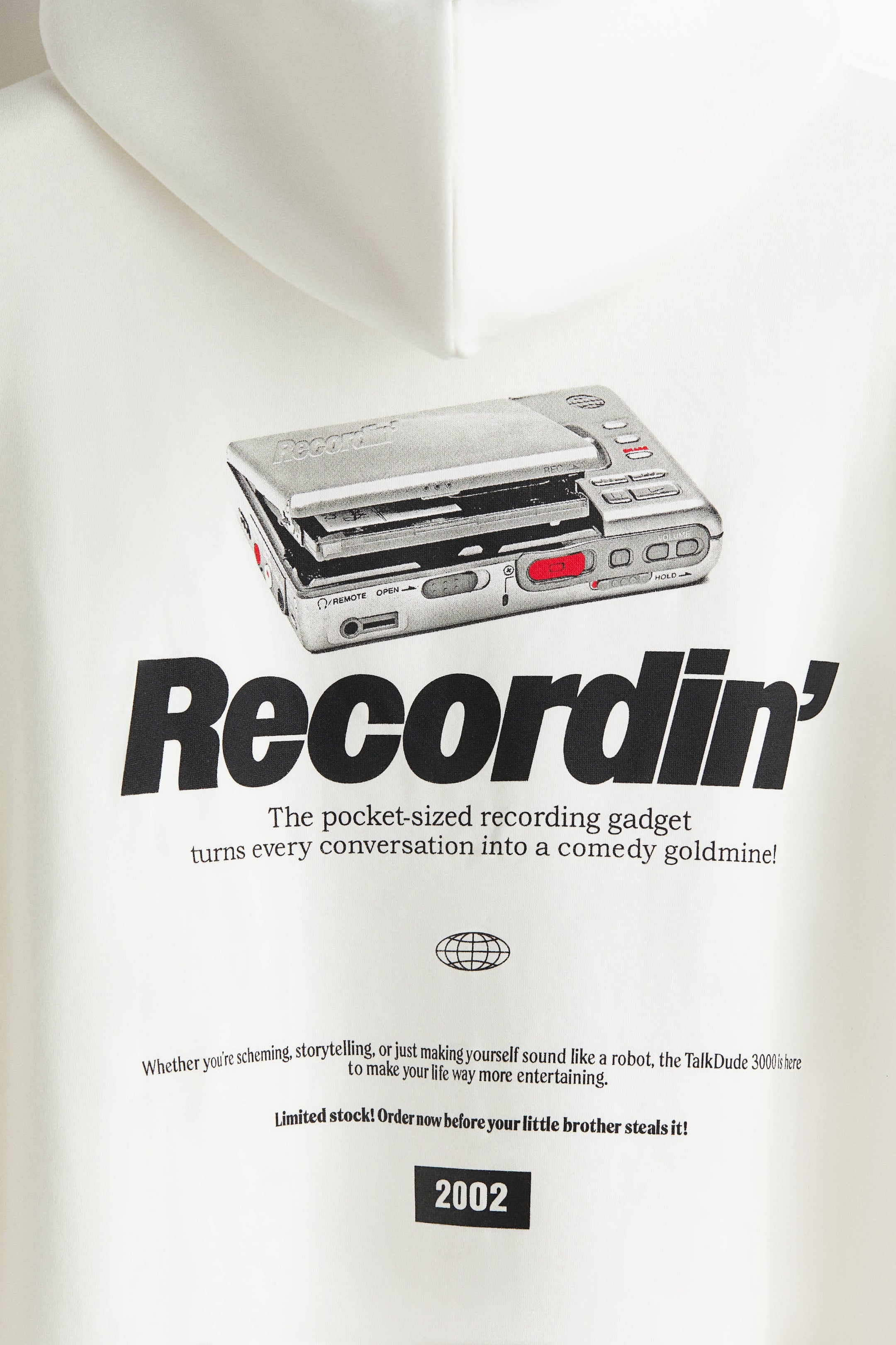 Recordin' Loose Fit Printed Hoodie