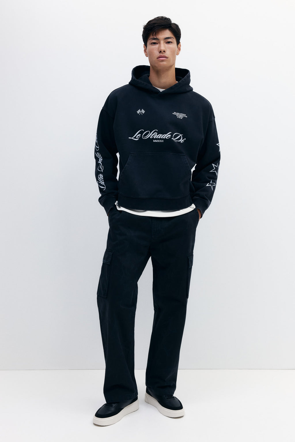 Oversized Fit Washed hoodie Le strade di